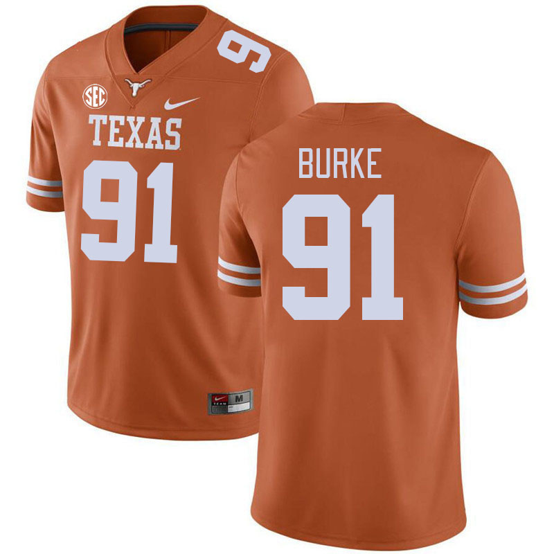 Texas Longhorns #91 Ethan Burke SEC Conference College Football Jerseys Stitched Sale-Orange